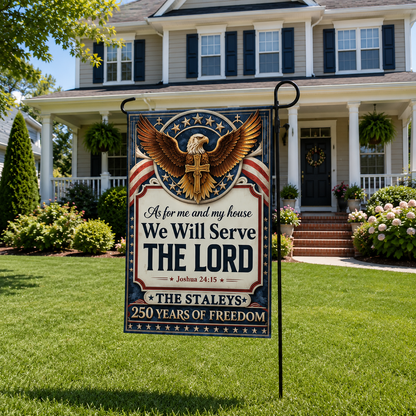 As For Me And My House We Will Serve The Lord, Gift of Faith | Personalized Garden Flag