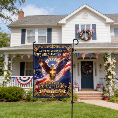 As For Me And My House We Will Serve The Lord - Personalized Garden Flag
