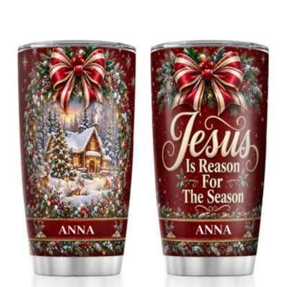 Jesus Is Reason For The Season, Gift For Mom | Personalized Stainless Steel Tumbler