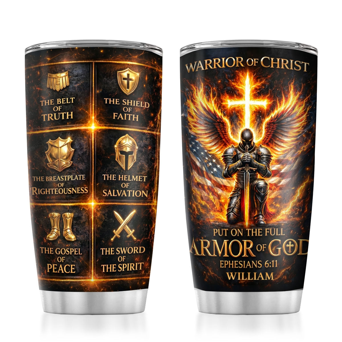 Warrior Of Christ | Personalized Stainless Steel Tumbler
