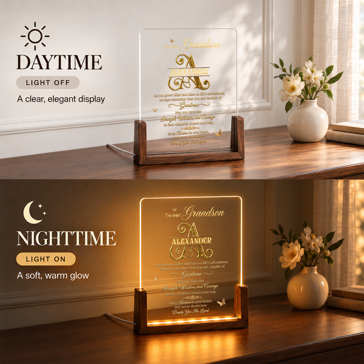 To Our Grandson, Gift For Grandson And Family | Personalized Night Light