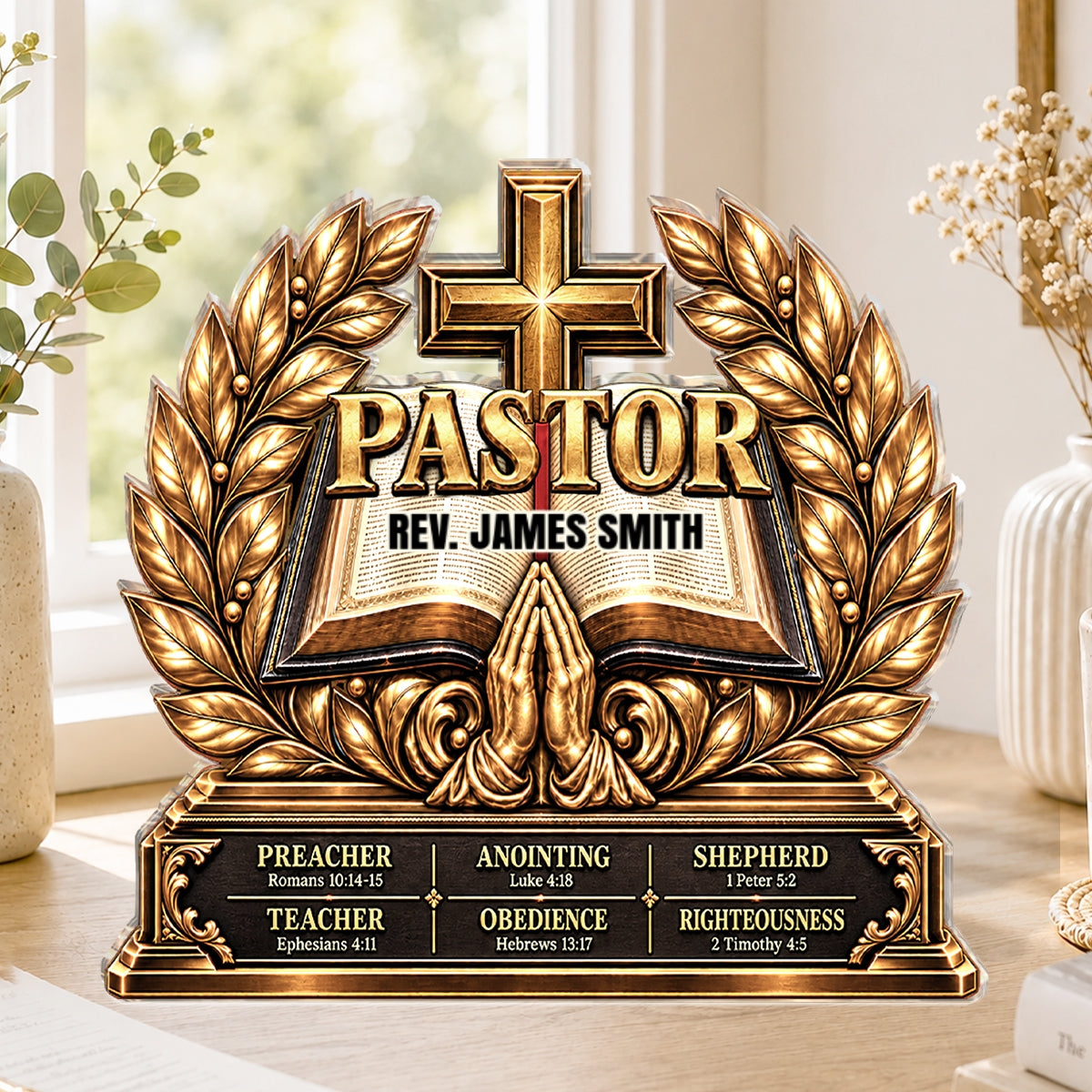 The Heart Of A Servant Leader, Gift For Pastor | Personalized Custom Shaped Squared Acrylic Plaque