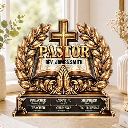 The Heart Of A Servant Leader, Gift For Pastor | Personalized Custom Shaped Squared Acrylic Plaque