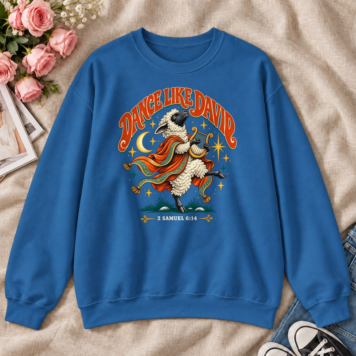 Dance Like David Sheep, Gift For Christian Worship Lovers - 2D Unisex Sweatshirt