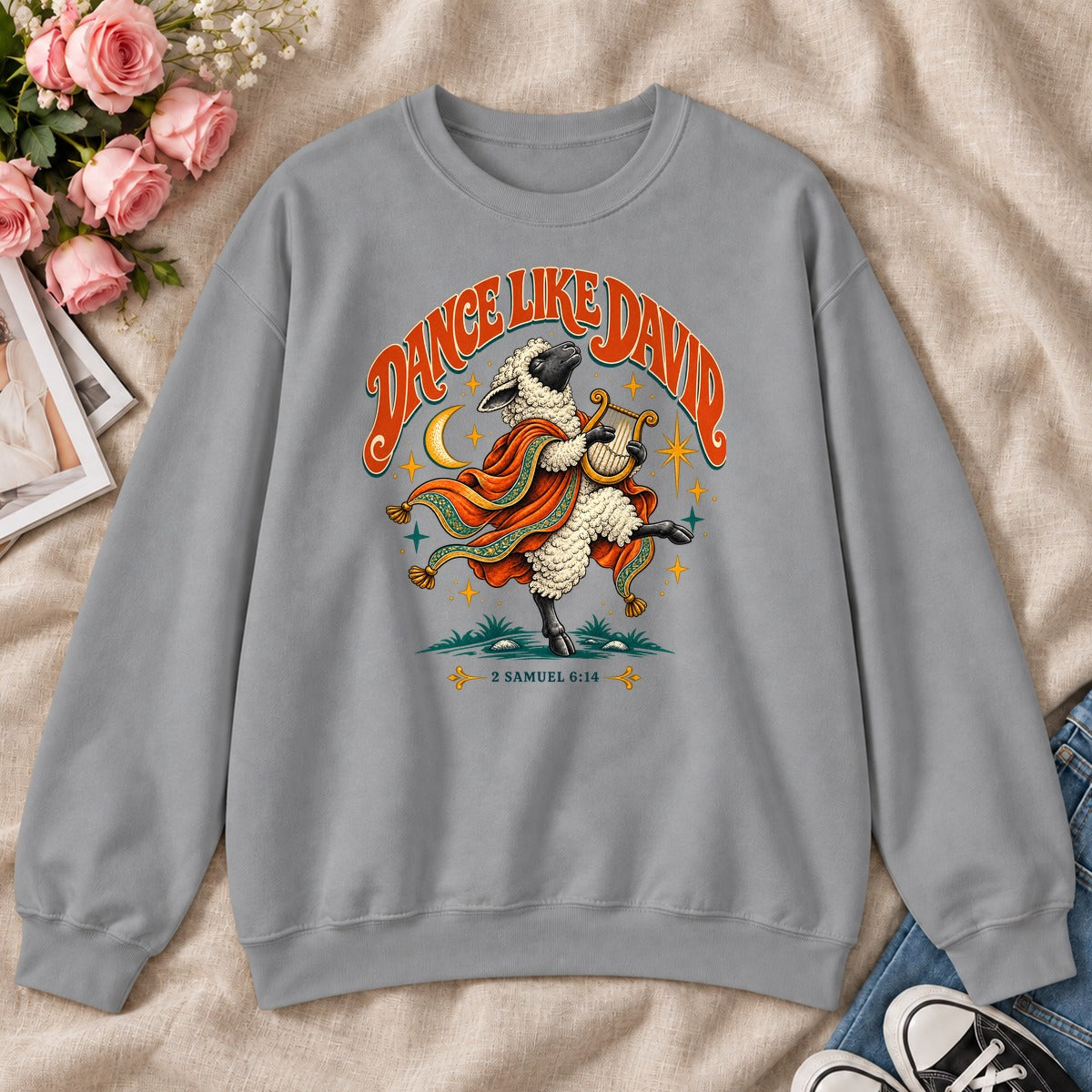 Dance Like David Sheep, Gift For Christian Worship Lovers - 2D Unisex Sweatshirt