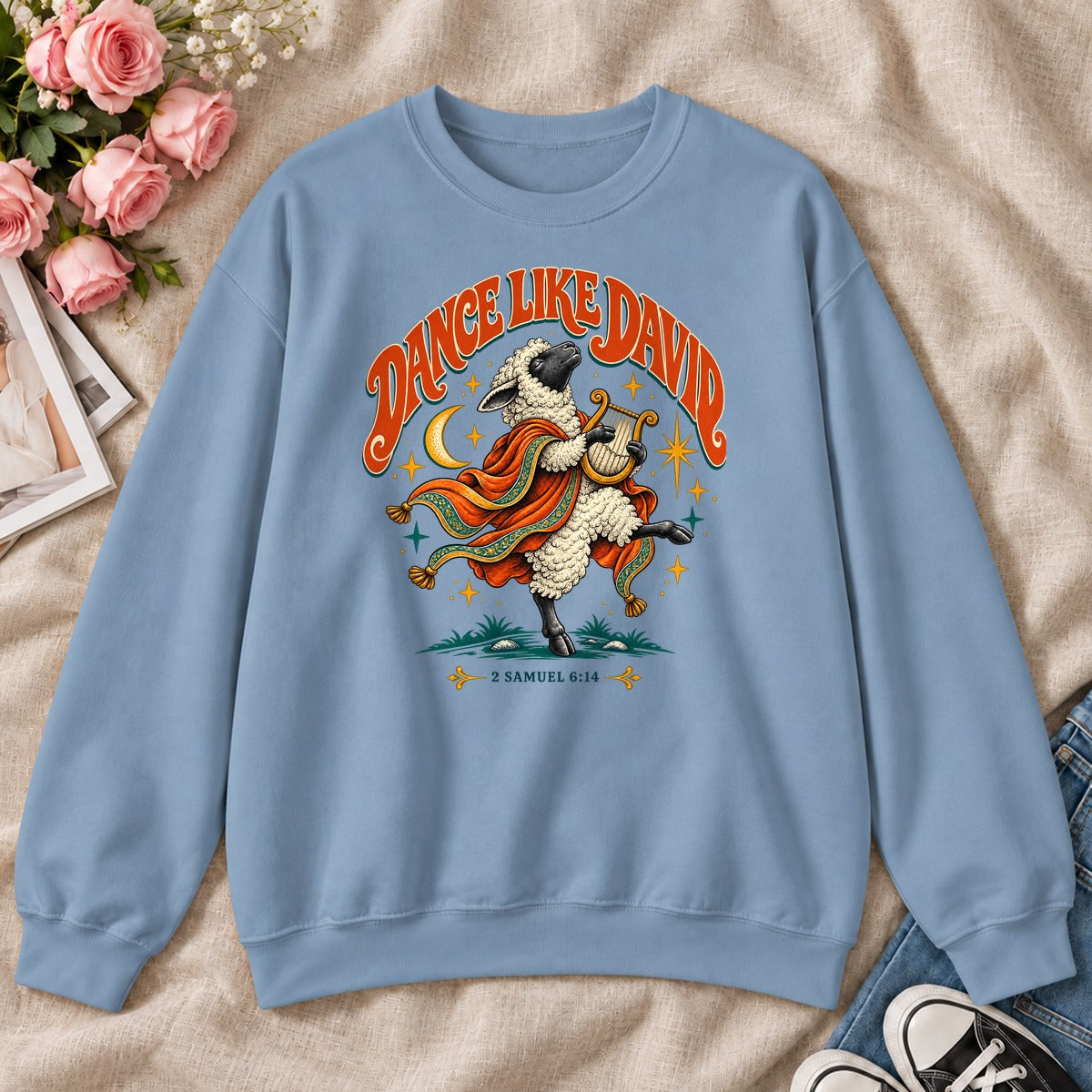 Dance Like David Sheep, Gift For Christian Worship Lovers - 2D Unisex Sweatshirt