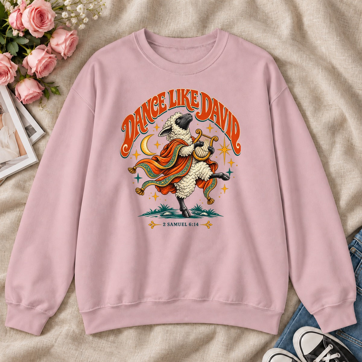 Dance Like David Sheep, Gift For Christian Worship Lovers - 2D Unisex Sweatshirt