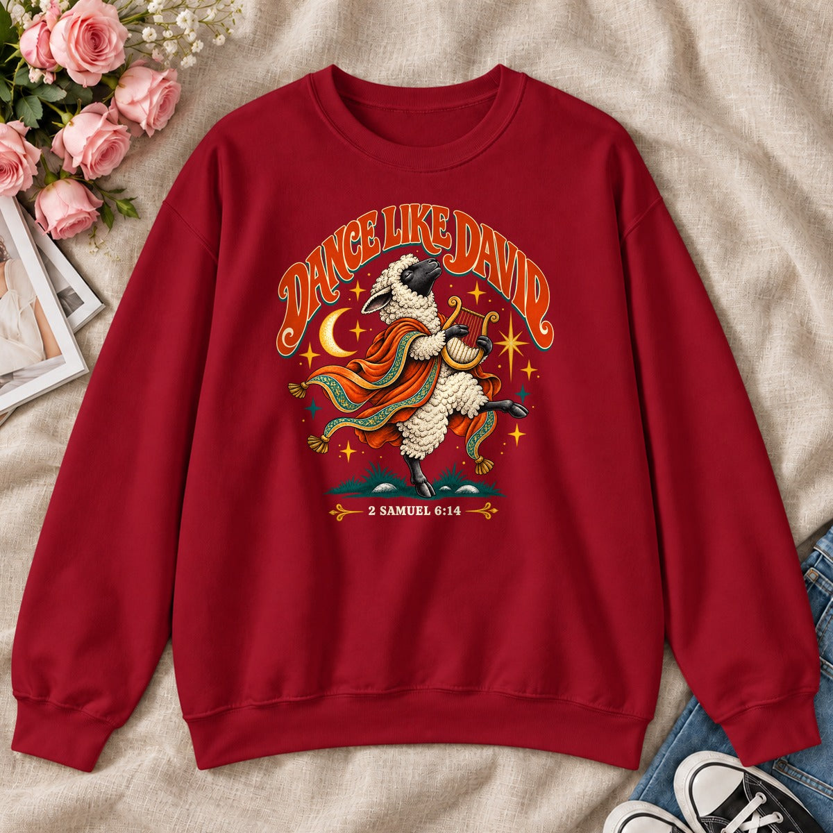 Dance Like David Sheep, Gift For Christian Worship Lovers - 2D Unisex Sweatshirt