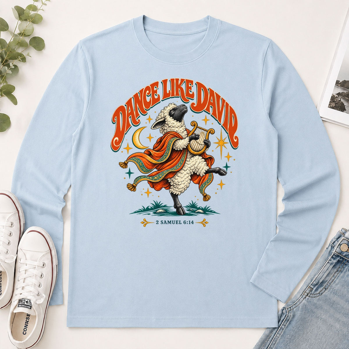 Dance Like David Sheep, Gift For Christian - 2D Unisex Long Sleeve