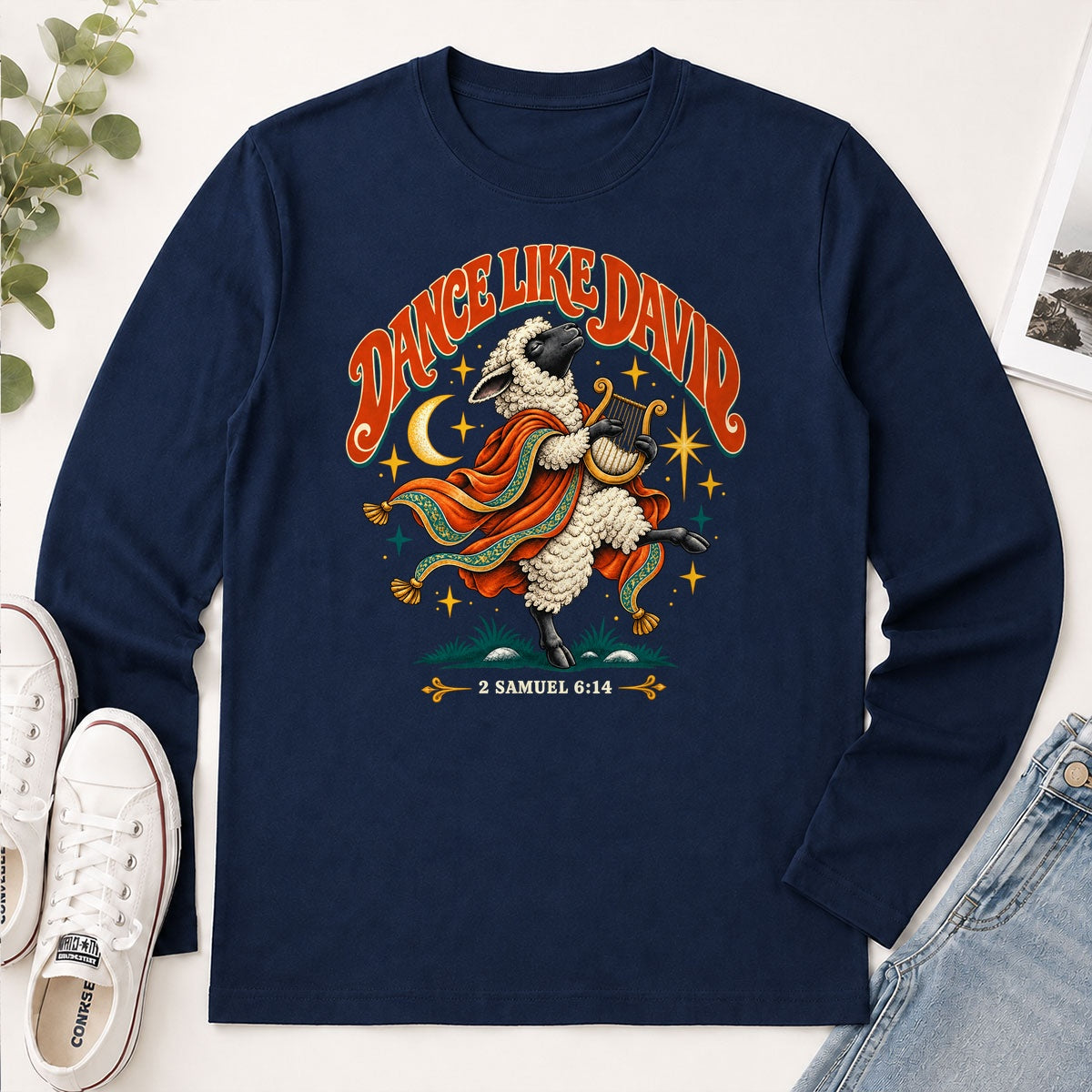 Dance Like David Sheep, Gift For Christian - 2D Unisex Long Sleeve