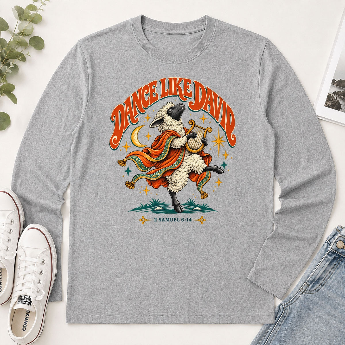 Dance Like David Sheep, Gift For Christian - 2D Unisex Long Sleeve