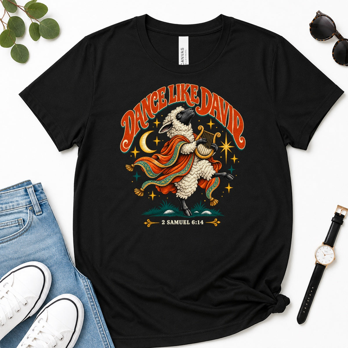 Dance Like David Sheep, Gift For Christian Worship Lovers - 2D Unisex Premium T-shirt