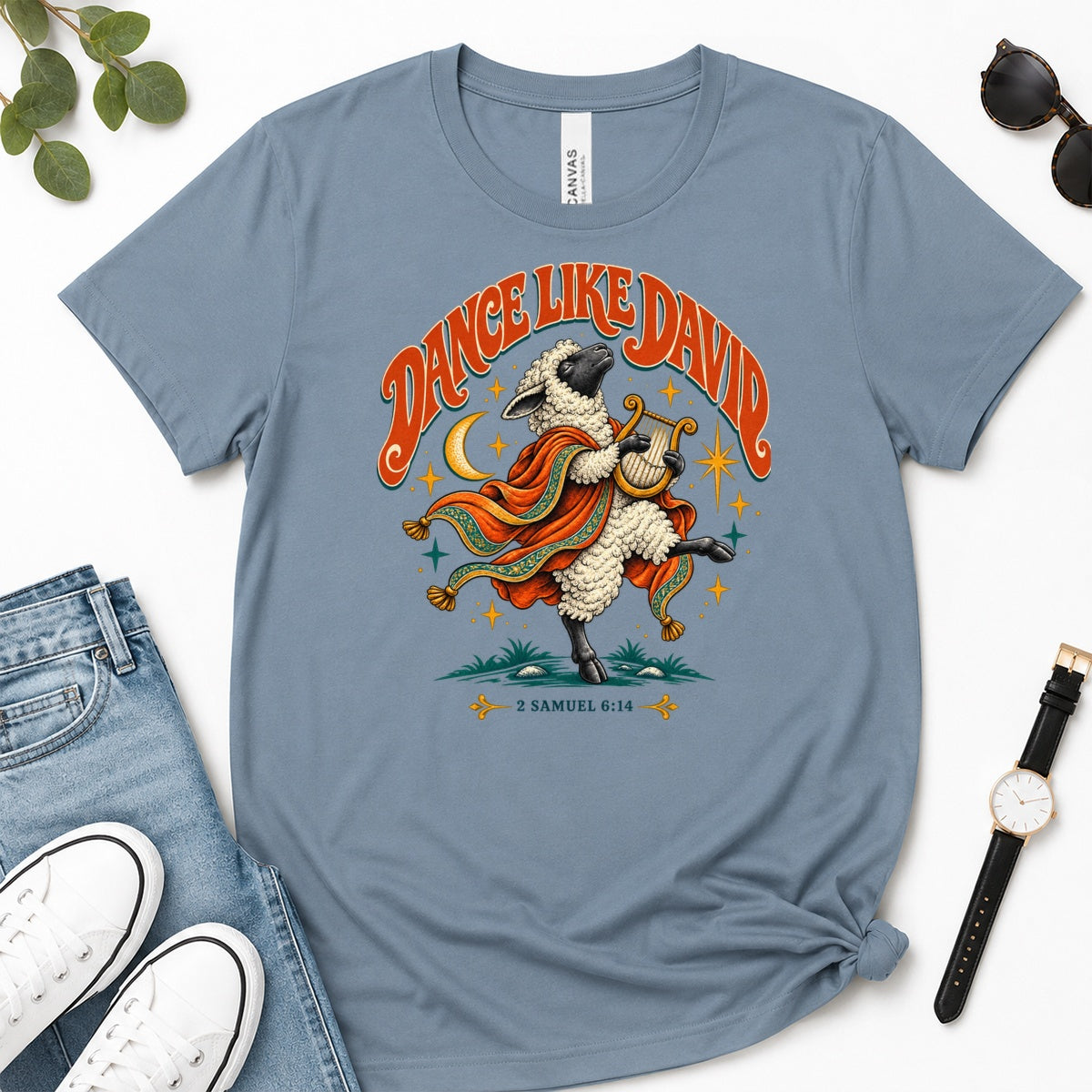 Dance Like David Sheep, Gift For Christian Worship Lovers - 2D Unisex Premium T-shirt