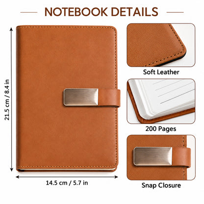 Man Of God, Gift For Husband | Personalized Leather Notebook & Pen Set