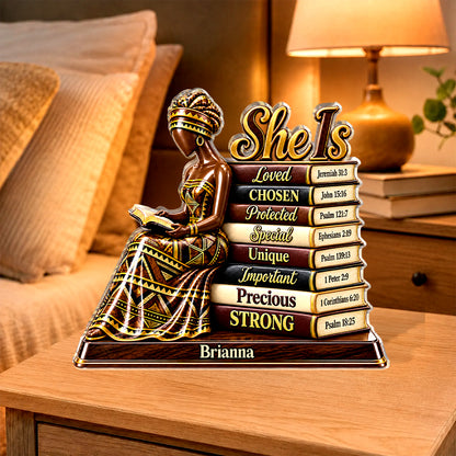 She Is Blessed, Gift For Women | Personalized Custom Shaped Squared Acrylic Plaque