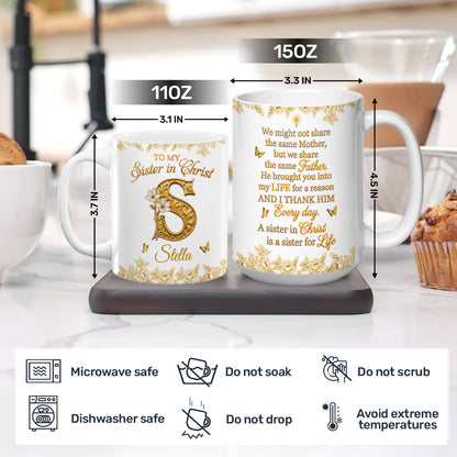 To My Sister In Christ, Gift For Sister In Christ | Personalized Ceramic Coffee Mug