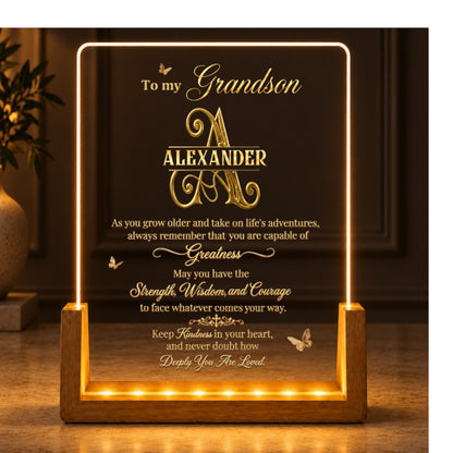 To Our Grandson, Gift For Grandson And Family | Personalized Night Light