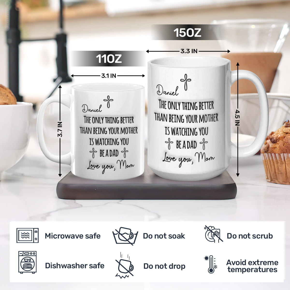 Watching You Being A Dad, Gift of Fatherhood | Personalized Ceramic Coffee Mug