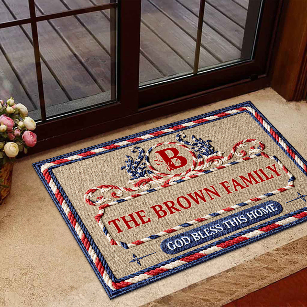 God Bless This Home - Personalized Doormat