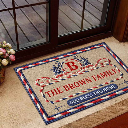 God Bless This Home - Personalized Doormat