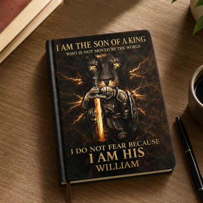 I Am The Son Of A King, Gift of Sonship | Personalized Leather Cover Notebook