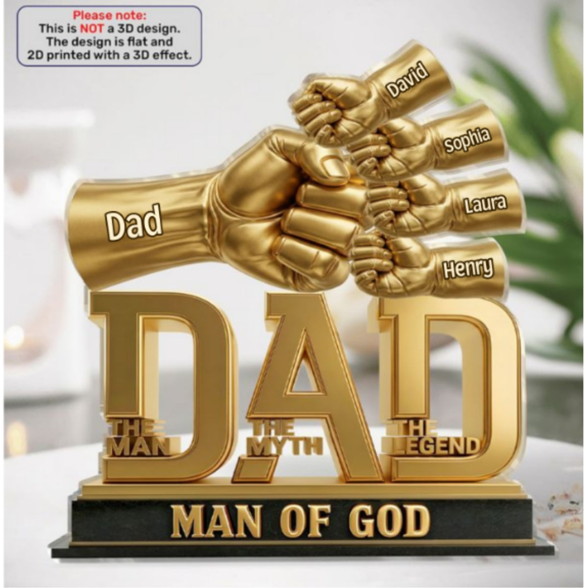 Dad The Man The Myth The Legend | Personalized Custom Shaped Acrylic Plaque