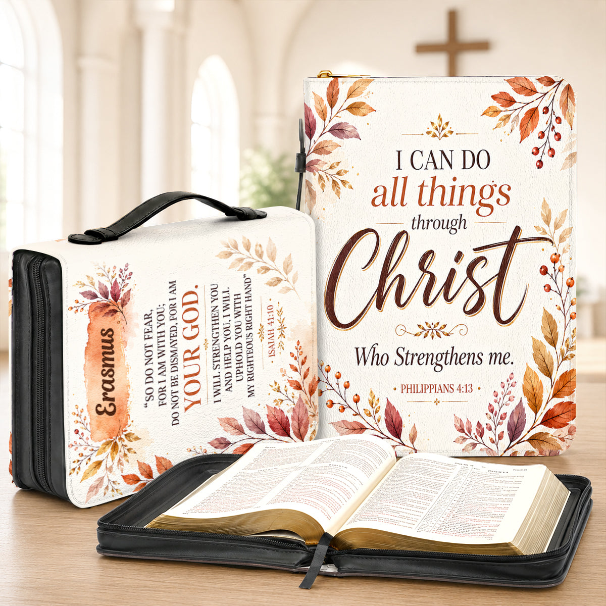 I Can Do All Things Through Christ Who Strengthens Me, Gift For Women | Personalized Bible Cover