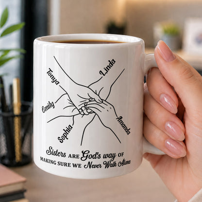 Sisters Are God's Way, Gift For Sister In Christ | Personalized Ceramic Coffee Mug