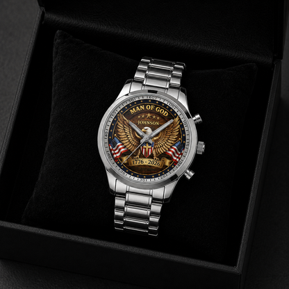 Man Of God, Gift of Courage | Personalized Men's Wrist Watch