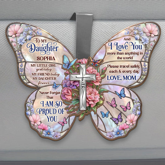 My Little Girl Yesterday, My Friend Today, My Daughter Forever, Gift For Daughter | Personalized Car Visor Clip