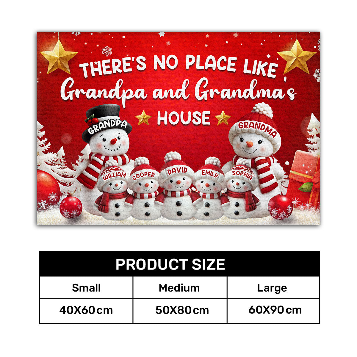 There's No Place Like Grandpa and Grandma's House, Gift For Family - Personalized Doormat