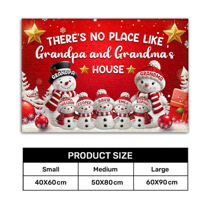 There's No Place Like Grandpa and Grandma's House, Gift For Family - Personalized Doormat