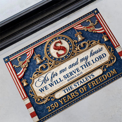 As For Me And My House We Will Serve The Lord 2, Gift of Grace | Personalized Doormat