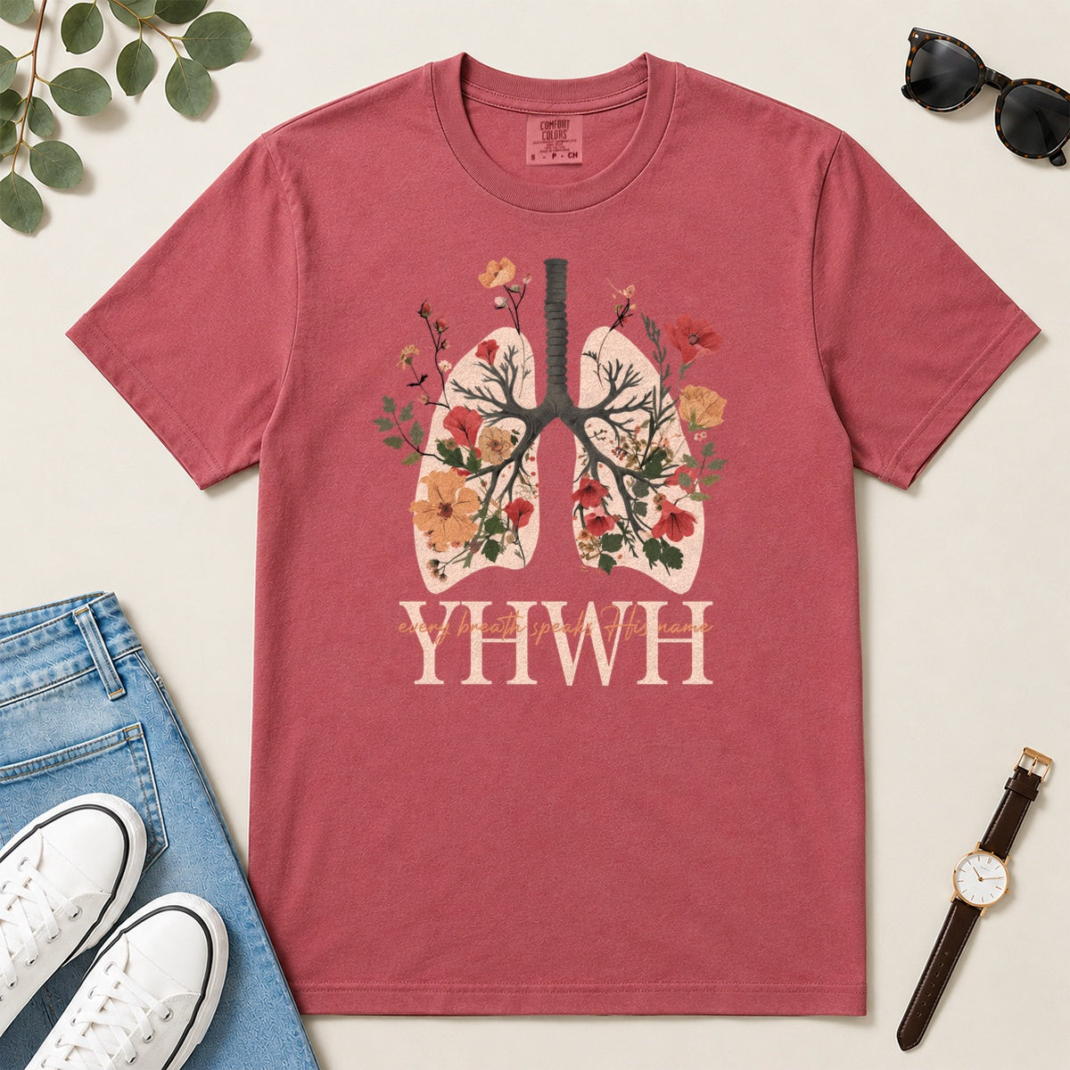 Every Breath Speaks His Name, Gift For Christian Respiratory Therapist - 2D Unisex Garment-dyed T-shirt