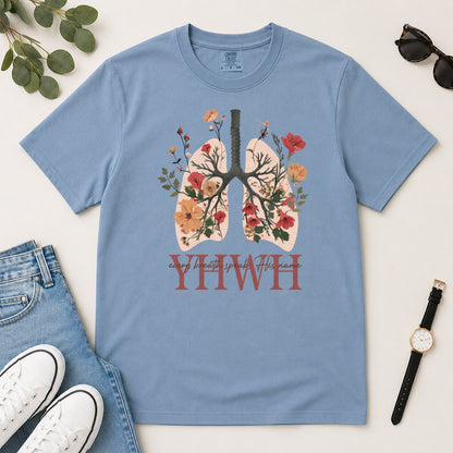 Every Breath Speaks His Name, Gift For Christian Respiratory Therapist - 2D Unisex Garment-dyed T-shirt
