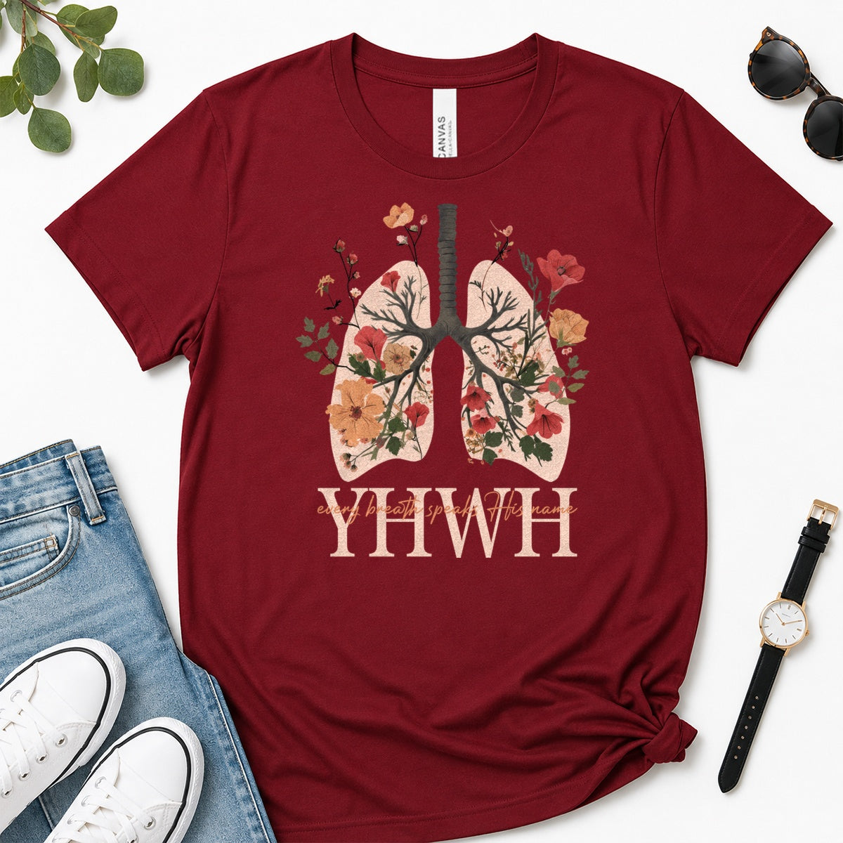Every Breath Speaks His Name, Gift For Christian Respiratory Therapist - 2D Unisex Premium T-shirt