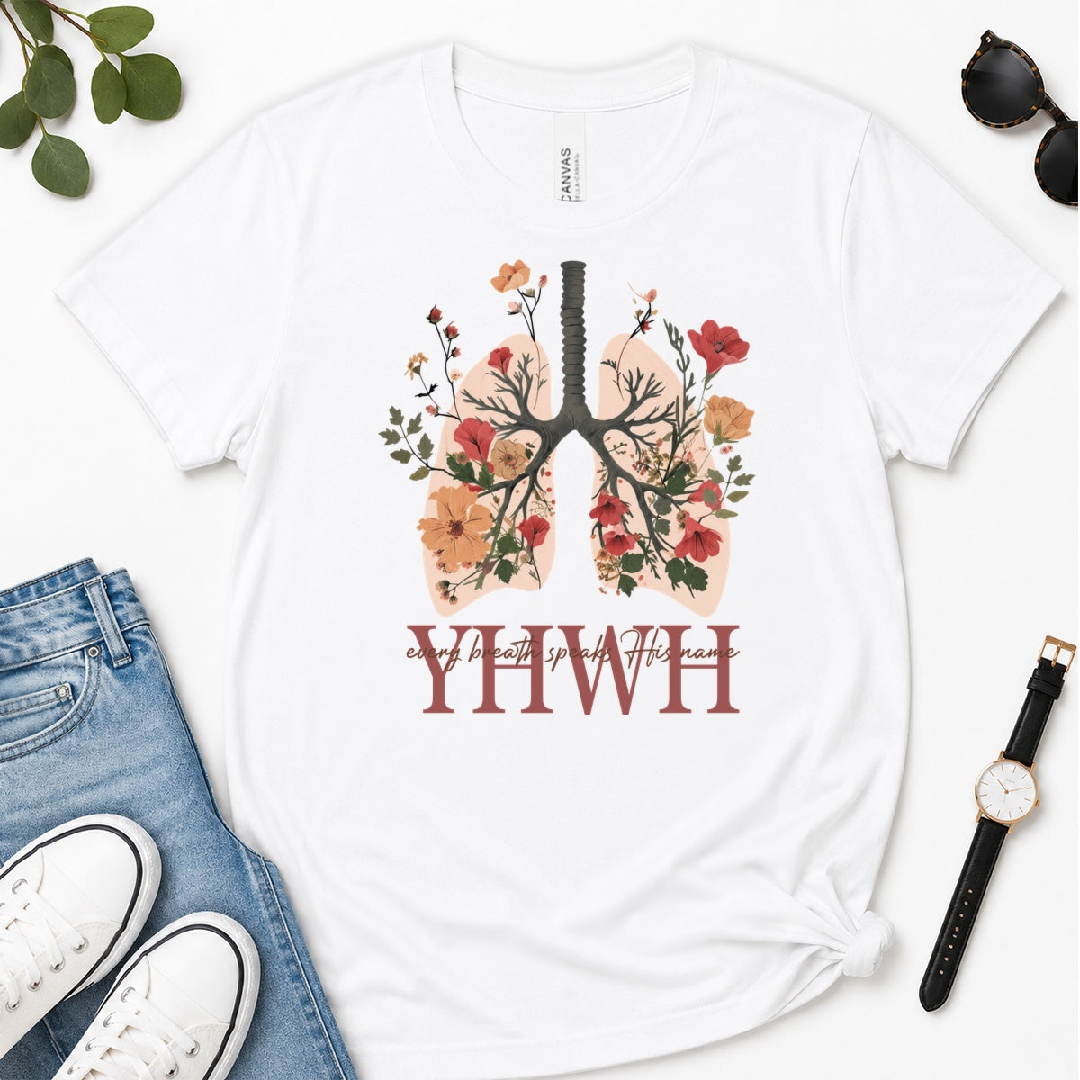 Every Breath Speaks His Name, Gift For Christian Respiratory Therapist - 2D Unisex Premium T-shirt