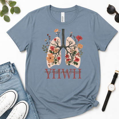 Every Breath Speaks His Name, Gift For Christian Respiratory Therapist - 2D Unisex Premium T-shirt