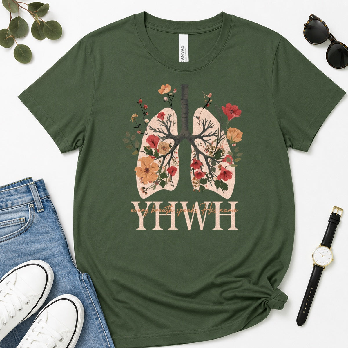 Every Breath Speaks His Name, Gift For Christian Respiratory Therapist - 2D Unisex Premium T-shirt