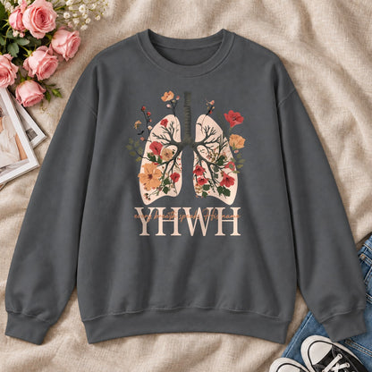 Every Breath Speaks His Name, Gift For Christian Respiratory Therapist - 2D Unisex Sweatshirt