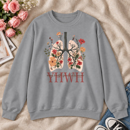 Every Breath Speaks His Name, Gift For Christian Respiratory Therapist - 2D Unisex Sweatshirt