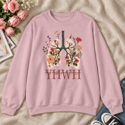 Every Breath Speaks His Name, Gift For Christian Respiratory Therapist - 2D Unisex Sweatshirt