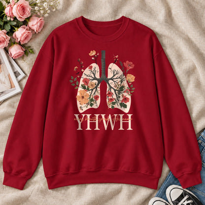 Every Breath Speaks His Name, Gift For Christian Respiratory Therapist - 2D Unisex Sweatshirt