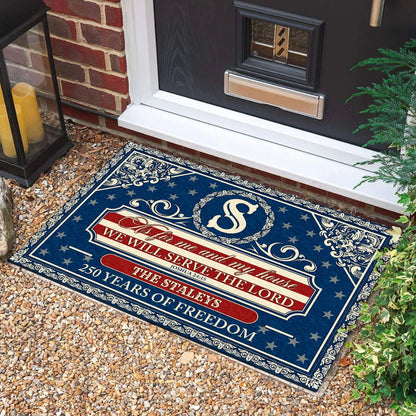 As For Me And My House We Will Serve The Lord - Personalized Doormat