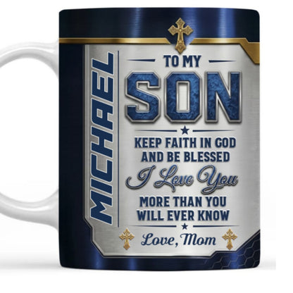 Blessing To My Son, Gift of Blessing | Personalized Ceramic Coffee Mug