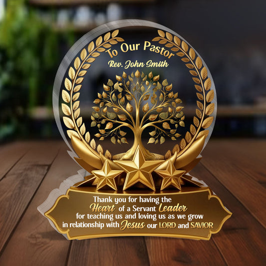 To Our Pastor, Gift For Pastor | Personalized Custom Shaped Squared Acrylic Plaque