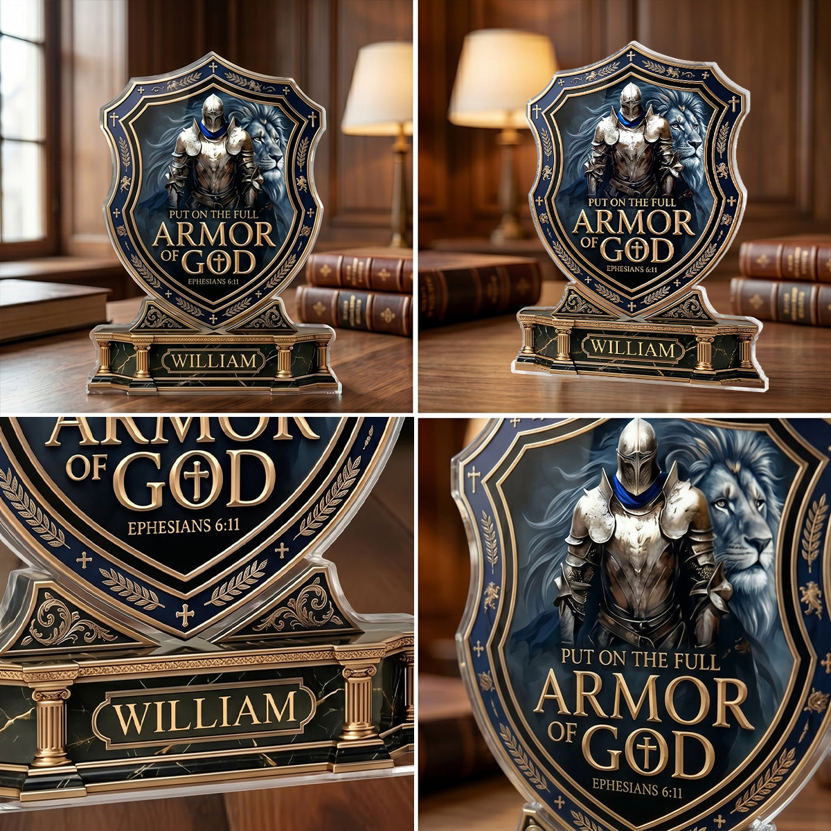 Put On The Full Armor Of God | Personalized Custom Shaped Acrylic Plaque