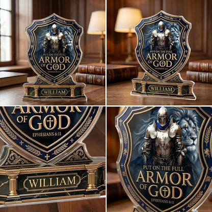 Put On The Full Armor Of God | Personalized Custom Shaped Acrylic Plaque