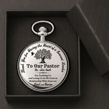 With Jesus Pastor | Personalized Pocket Watch