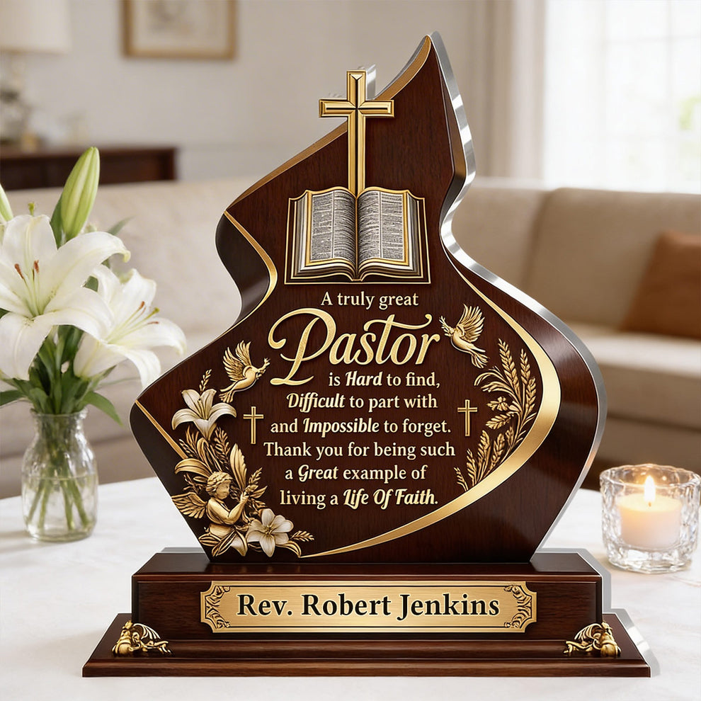 A Truly Great Pastor, Gift For Pastor | Personalized Custom Shaped Acrylic Plaque